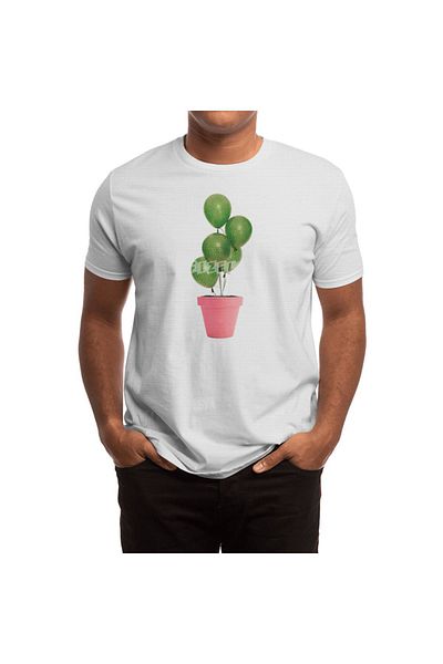 Fizello Ανδρικό και γυναικείο μπλουζάκι Unisex White Cactus Balloon