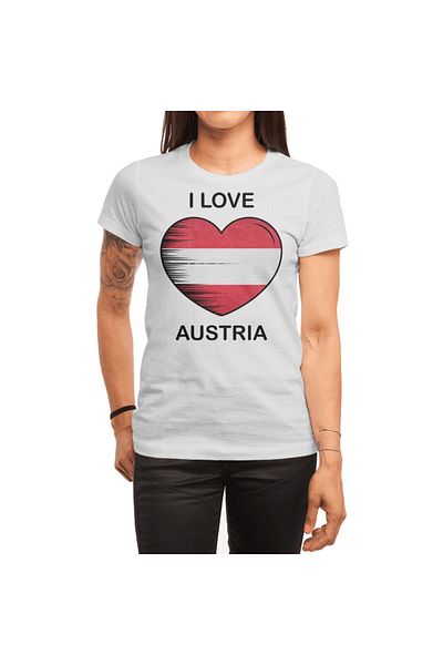 Fizello Λευκό μπλουζάκι για άνδρες και γυναίκες - I Love Austria, My Homeland, My Country Unisex T-shirt