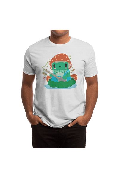 Fizello Tricou Cottagecore Aesthetic pentru femei - Culoare elegantă, Unisex Banjo Kawaii, Tricou alb