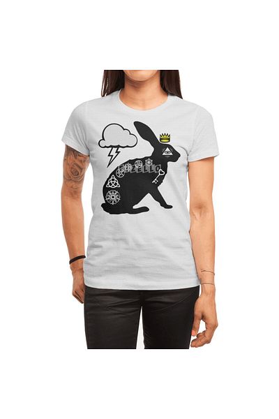 Fizello Λευκό μπλουζάκι Unisex με σχέδιο Occult Bunny