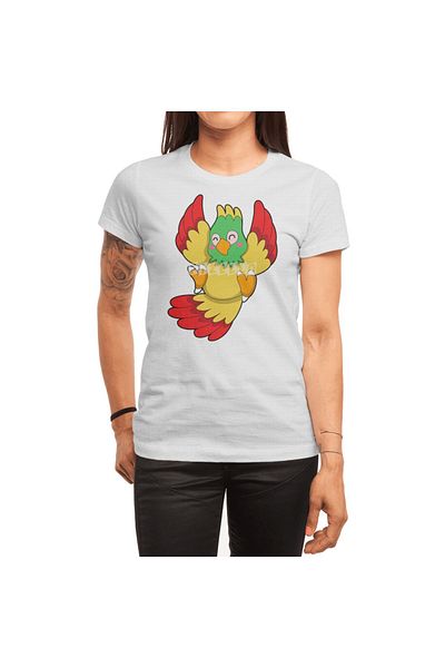 Fizello Tricou White Parrot pentru bărbați și femei - Green Head