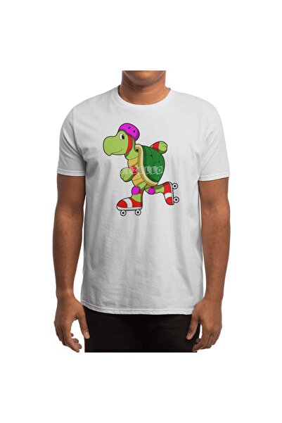 Fizello Черепаха на роликових ковзанах - унісекс біла футболка