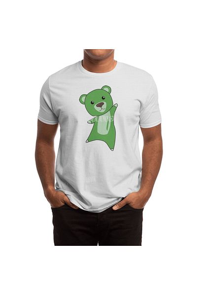 Fizello Tricou alb unisex cu umăr verde