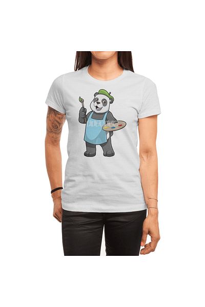 Fizello Panda - Men's and Women's T-Shirt, Unisex White T-Shirt, Collared, Comfortable Fit
