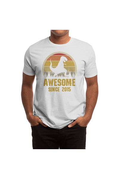 Fizello Tricou Dinozaur T-rex Number 4 - Bărbați, Femei, Unisex Alb