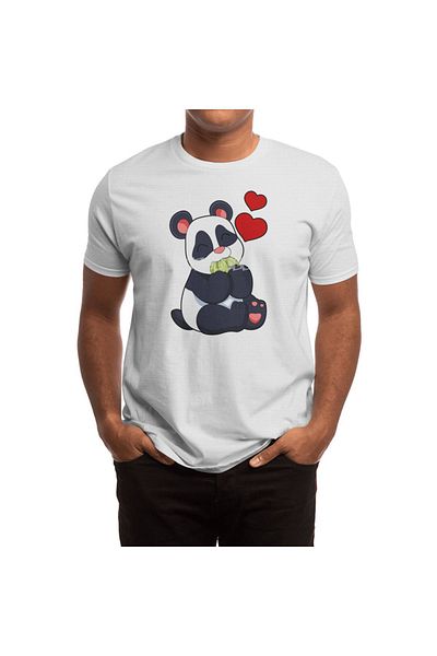 Fizello Μπλουζάκι Panda Re-Leaf Eating για άνδρες και γυναίκες - Unisex Λευκό T-shirt