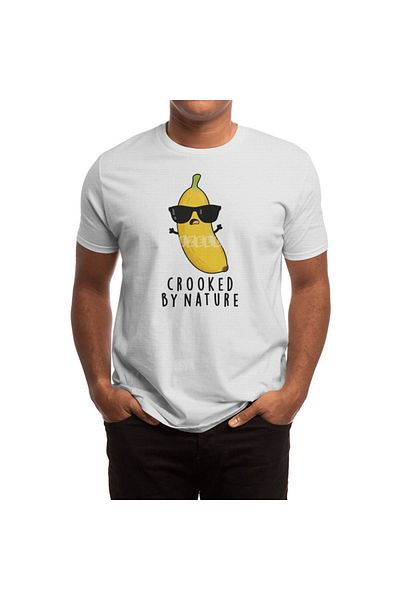 Fizello Ανδρικό και γυναικείο Unisex Λευκό T-shirt - Crooked By Nature Banana Pun