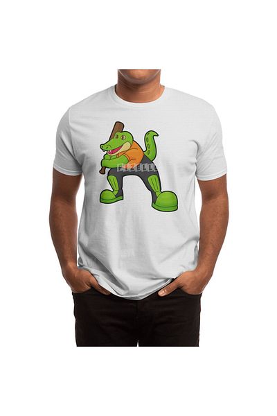 Fizello Crocodile vs. Cricket - Tricou alb unisex pentru bărbați și femei