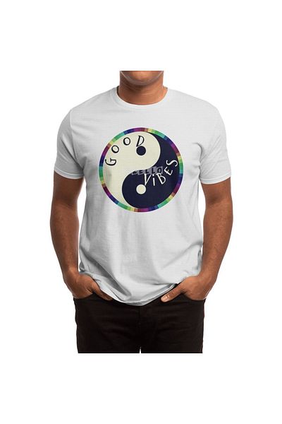 Fizello Λευκό μπλουζάκι Bruh Brigade Good Vibes Rainbow Unisex