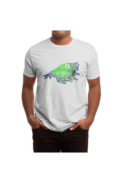 Fizello Ανδρικό και γυναικείο T-shirt Zentangle Tree Frog με μοτίβο - Unisex Λευκό