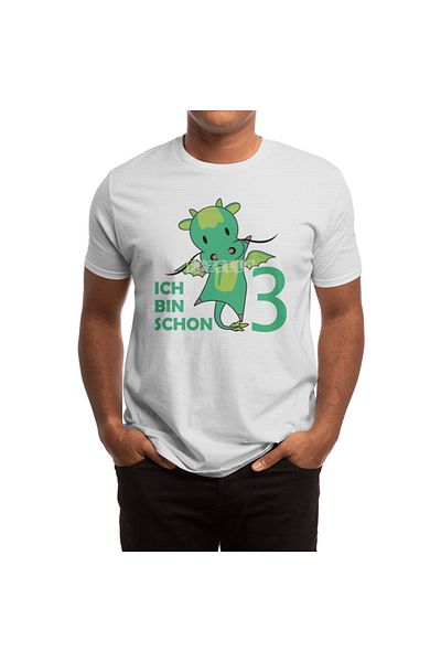 Fizello Dragon Green - Tricou pentru copii 3 ani de la lumină 3 ani de naștere, tricou alb unisex pentru bărbați și femei