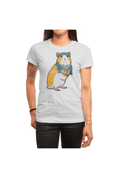 Fizello Tricou Hamster Fitness Towel Li pentru bărbați și femei - Tricou alb unisex