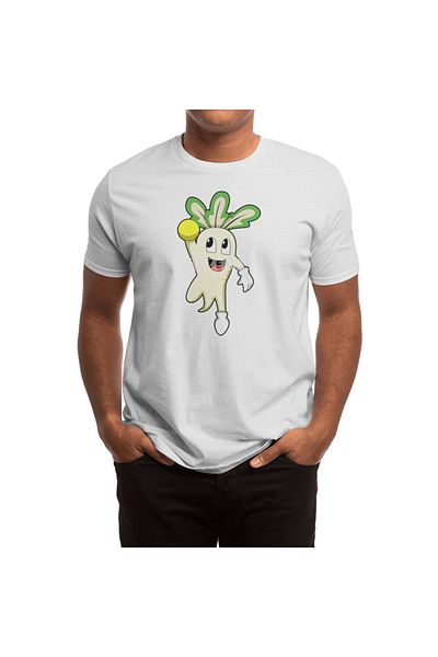 Fizello Tricou pentru bărbați și femei - Design Radish At Handball Player și Handball, tricou alb unisex