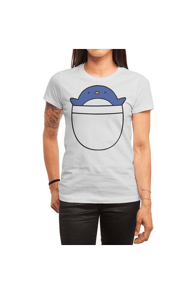 Fizello Tricou alb unisex Pocket Penguin