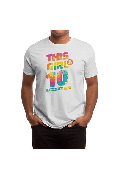 Fizello 10. Age Unisex Λευκό T-Shirt - Ζευγάρι κεντημένο γράμματα "10"