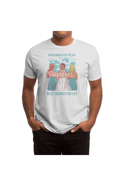 Fizello Tricou pentru bărbați și femei - unisex alb, tricou „Bridesmaids For The Day Friends For Life”