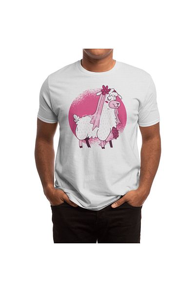 Fizello Ανδρικό και γυναικείο μπλουζάκι Unisex White Llama Bride