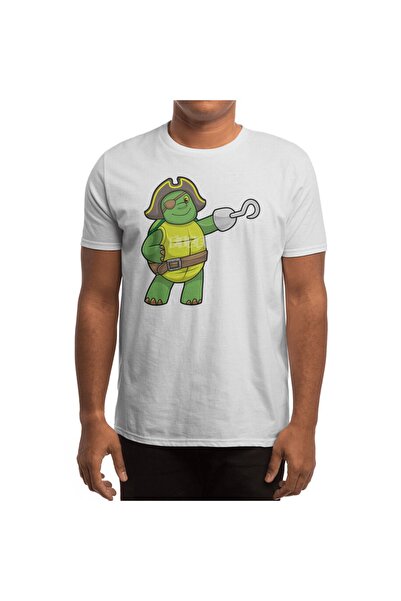 Fizello Унісекс футболка Beyaz - дизайн «Черепаха-пірат», гак і пов'язка на око