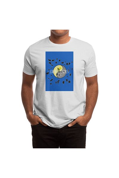 Fizello Flat Earth Yin Yang Karte - Ανδρικό, Γυναικείο Unisex Λευκό T-shirt