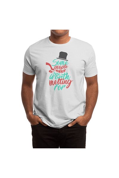 Fizello Tricou alb unisex - Melting Christmas Snow Love Couple, Tricou pentru femei
