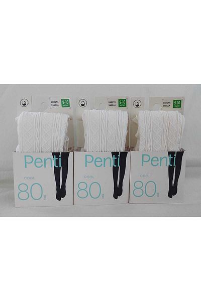 Penti Girl's Patterned 3-Piece Pantyhose Set - Care for Energy
