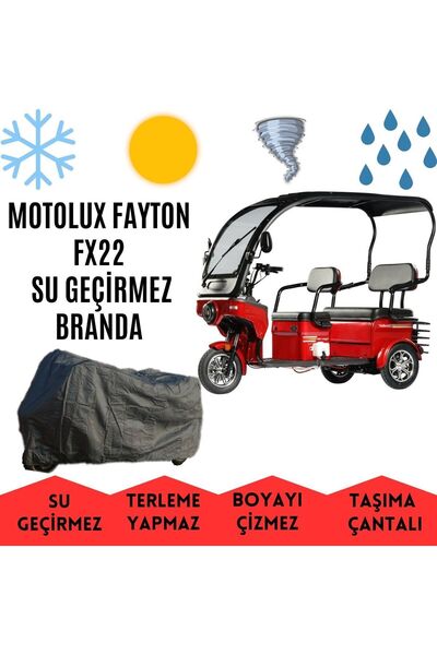 MaxDurable Fayton FX22 Kabinli 3 Tekerlekli Motor Brandası Su Geçirmez