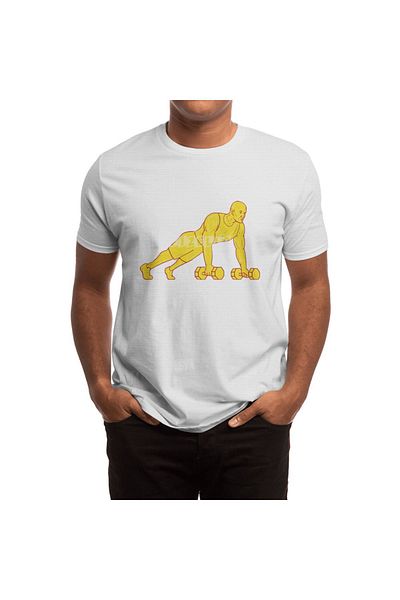 Fizello Μπλουζάκι Fitness Athlete Unisex Λευκό Push Up Dumbbell