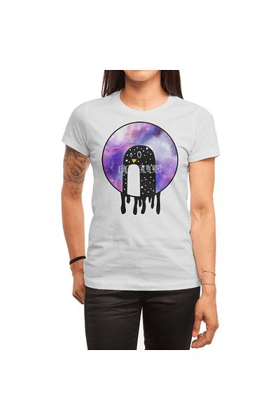 Fizello Tricou alb cu model Galaxy Penguin pentru bărbați și femei