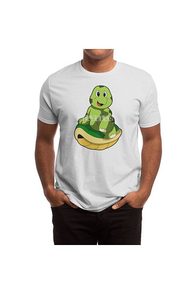 Fizello Tricou cu țestoasă albă fără coajă pentru bărbați și femei