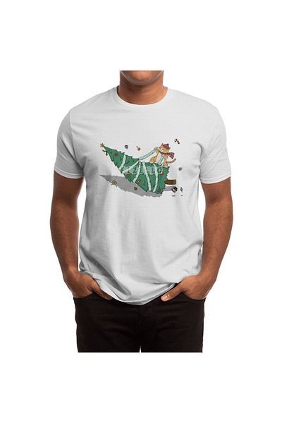 Fizello Xmas Tree Rider - Ανδρικό και γυναικείο λευκό μπλουζάκι Unisex
