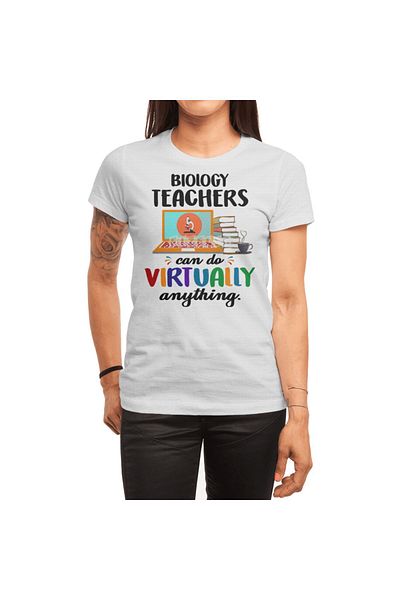Fizello Tricou alb pentru bărbați și femei - Tricou unisex pentru profesorii de biologie Can Do Virtually Anything