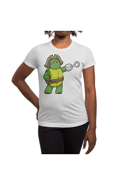 Fizello Унісекс футболка Beyaz - дизайн «Черепаха-пірат», гак і пов'язка на око