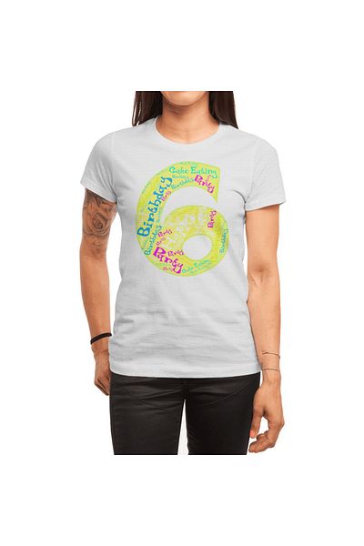 Fizello Ανδρικό και γυναικείο λευκό μπλουζάκι - Creative Number 6 Unisex T-shirt