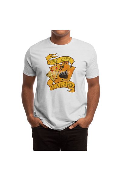 Fizello Tricou Las Vegas Poker Pik Ass Recorder - Bărbați, Femei, Unisex Alb