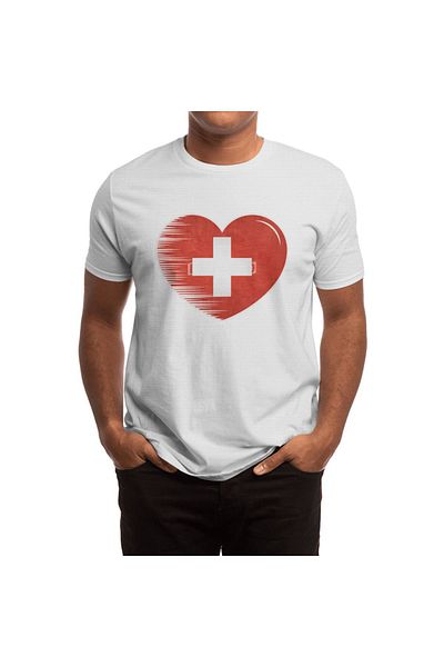 Fizello Tricou alb unisex „I Love Switzerland” pentru bărbați și femei