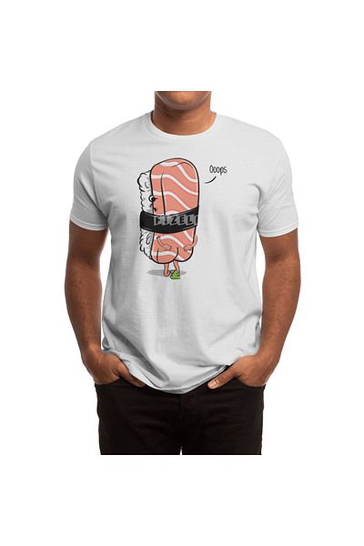 Fizello Tricou alb unisex Sushi Poops Wasabi