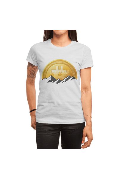 Fizello Λευκό μπλουζάκι Unisex Bitcoin Horizon