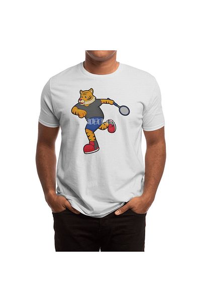 Fizello Sport de tenis cu model Tiger și tricou alb unisex