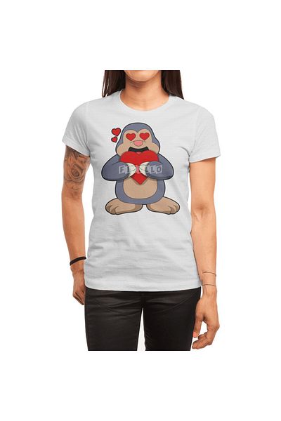 Fizello Λευκό μπλουζάκι για άνδρες και γυναίκες - Unisex, With Heart Design
