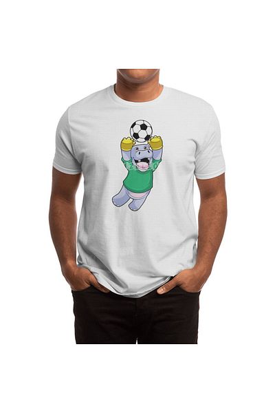 Fizello Hippo At Soccer - Unisex Λευκό αθλητικό μπλουζάκι