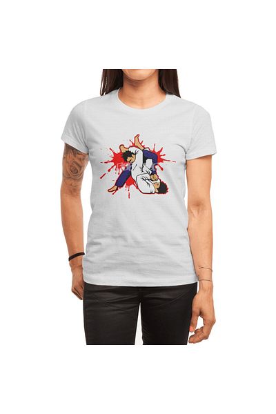 Fizello Δωρεάν λευκό μπλουζάκι Unisex Hugs - Martial Arts, Jiu Jitsu, Kung Fu, Άνδρες και Γυναίκες