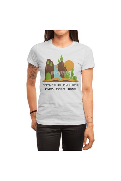 Fizello Tricou alb pentru bărbați și femei - Nature Is My Home Away From Home Design unisex