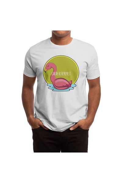 Fizello Tricou alb unisex pentru Flamingo Blanks - Sun In Water