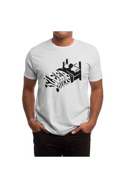 Fizello Ανδρικό και γυναικείο λευκό μπλουζάκι Unisex - Sleep Rocks