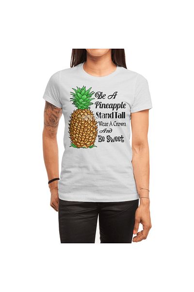 Fizello Be A Pineapple And Stand Tall Λευκό Unisex μπλουζάκι για άνδρες και γυναίκες