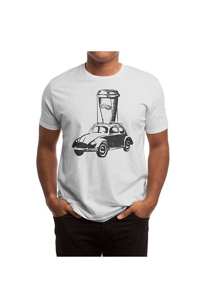 Fizello Λευκό μπλουζάκι Unisex - Coffee To Go, μπλουζάκι για άνδρες και γυναίκες