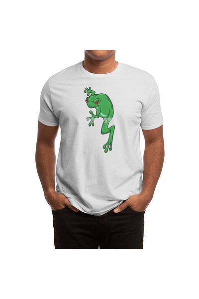 Fizello Tricou alb pentru bărbați și femei - Tricou unisex Frog On The Wall