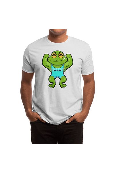 Fizello Ανδρικό και γυναικείο μπλουζάκι Unisex White Bodybuilder Frog