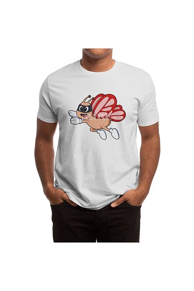 Fizello Tricou alb pentru bărbați și femei - Fluture ca erou cu mască Design unisex