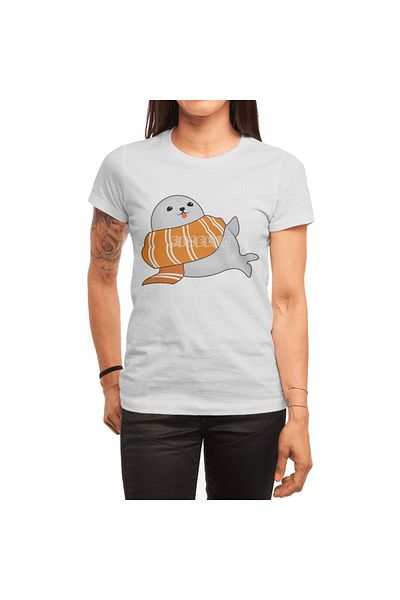 Fizello Ανδρικό και γυναικείο λευκό μπλουζάκι - Seal With Scarf Unisex T-shirt